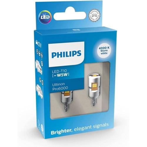 Autožárovky Philips LED W5W Ultinon Pro6000 SI 11961WU60X2 W2