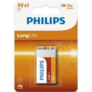 Baterie 9V Philips LongLife 6F22 L1B/10