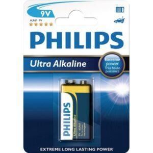 Baterie 9V Philips Ultra ALKALINE 1ks 6LR61E1B/10 alkalické