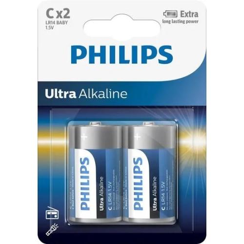 Baterie C Philips Ultra Alkaline LR14 E2B/10 alkalické (blistr 2ks)