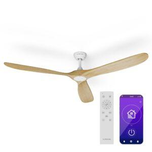 Klarstein Bahama Breeze Smart Stropní ventilátor | lopatky rotoru z masivního dřeva | dálkové ovládání + ovládání pomocí aplikace