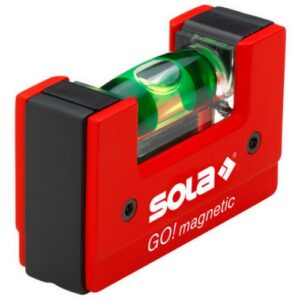 Kompaktní magnetická vodováha SOLA GO! magnetic CLIP 75mm 1libela s klipem na opasek 01621201