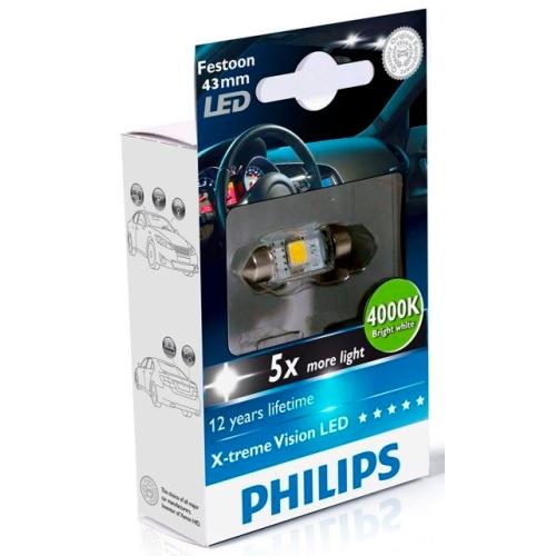 LED Autožárovka Philips X-tremeVision 129454000KX1 C5W SV8