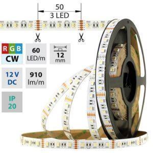 LED pásek McLED 12V RGBW CW studená bílá 12mm IP20 19