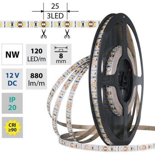 LED pásek McLED 12V neutrální bílá CRI90 š=8mm IP20 9