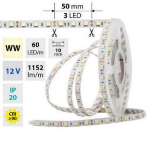 LED pásek McLED 12V teplá bílá š=10mm IP20 14