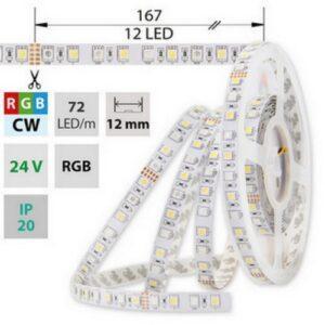 LED pásek McLED 24V RGBW CW studená bílá 12mm IP20 17