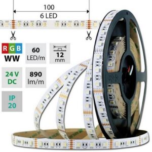 LED pásek McLED 24V RGBW WW teplá bílá 12mm IP20 19