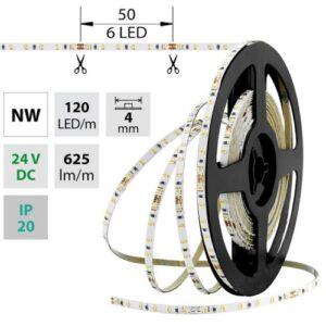 LED pásek McLED 24V neutrální bílá š=4mm IP20 7