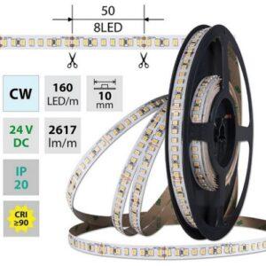 LED pásek McLED 24V studená bílá CRI90 š=10mm IP20 19