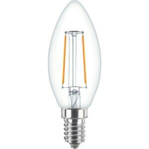 LED žárovka E14 Philips Classic Filament B35 2W (25W) teplá bílá (2700K)