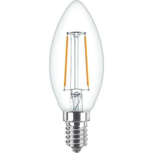 LED žárovka E14 Philips Classic Filament B35 2W (25W) teplá bílá (2700K)