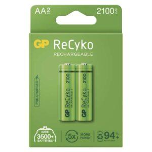 Nabíjecí tužkové baterie AA GP ReCyko HR6 2100mAh NiMH B2121 (blistr 2ks)