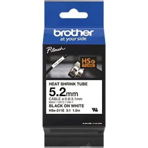 Popisovací smršťovací bužírka Brother P-touch HSe-211E bílá/černá 5