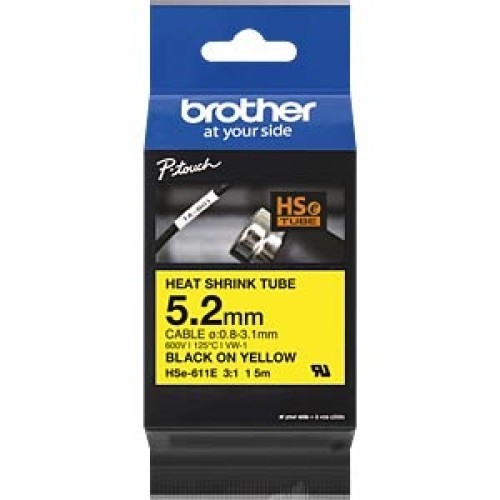 Popisovací smršťovací bužírka Brother P-touch HSe-611E žlutá/černá 5