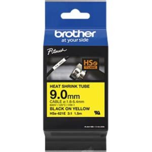 Popisovací smršťovací bužírka Brother P-touch HSe-621E žlutá/černá 9mm 1