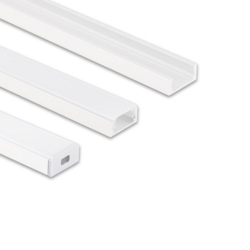 Přisazený hliníkový profil bílý PG2 16x8mm s mléčným difuzorem 2m McLED ML-761.312.74.2