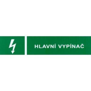 Samolepka hlavní vypínač (zelená) 35x130mm