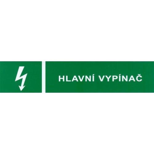 Samolepka hlavní vypínač (zelená) 35x130mm